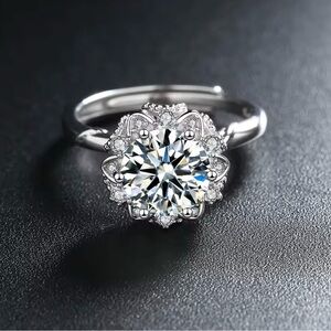 Elegant Silver Floral Ring